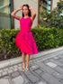Dzama Cranberry Pink Mini Taffeta Dress